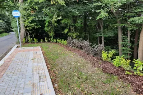 Nekoř - nástupní chodník u zastávky Nekoř továrna